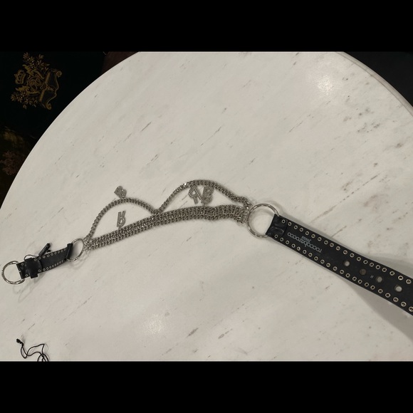 Crystal chain leather belt - Picture 3 of 3